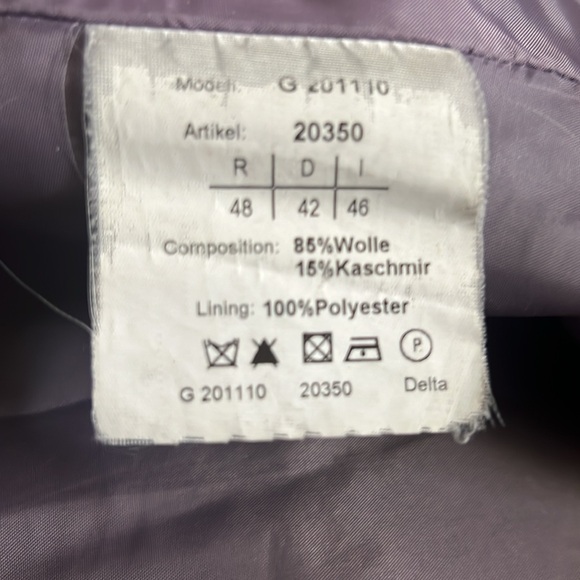 Alessandro Manzoni Woman’s Grey Wool & Cashmere Coat Made in Italy Size: It 46 - Picture 8 of 11